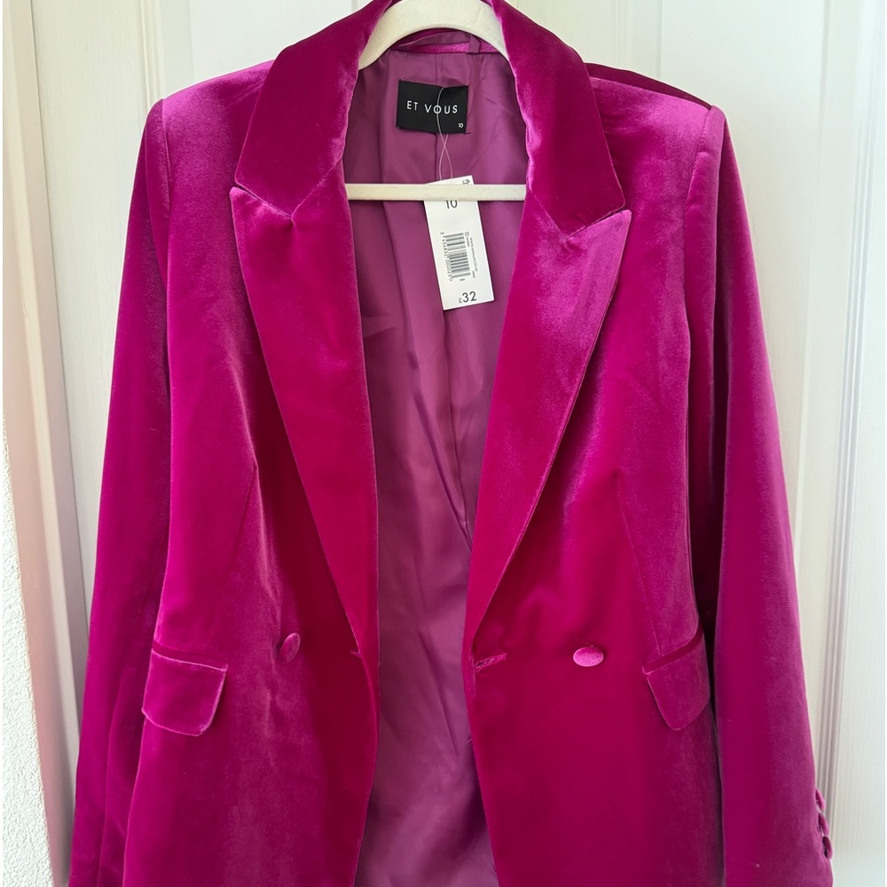 Purple Velvet Jacket Size UK 10 / USA size 6